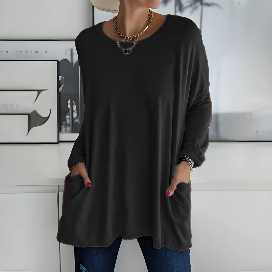 Blusa Mujer Manga Larga Tejido Suave Ajuste Relajado - Mavetta