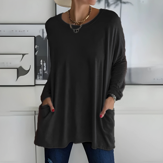 Blusa Mujer Manga Larga Tejido Suave Ajuste Relajado - Mavetta