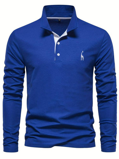 Polo Hombre Manga Larga Detalles en Cinta Ajuste Regular