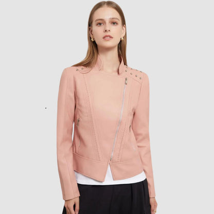 Chaqueta Mujer de Cuero Ajuste Slim Estilo Moderno - Mavetta