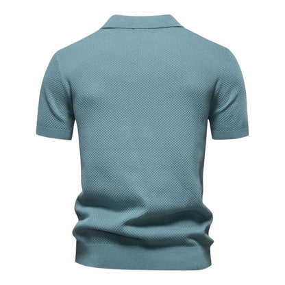 Polo Hombre Textura Estructurada Cuello Abierto