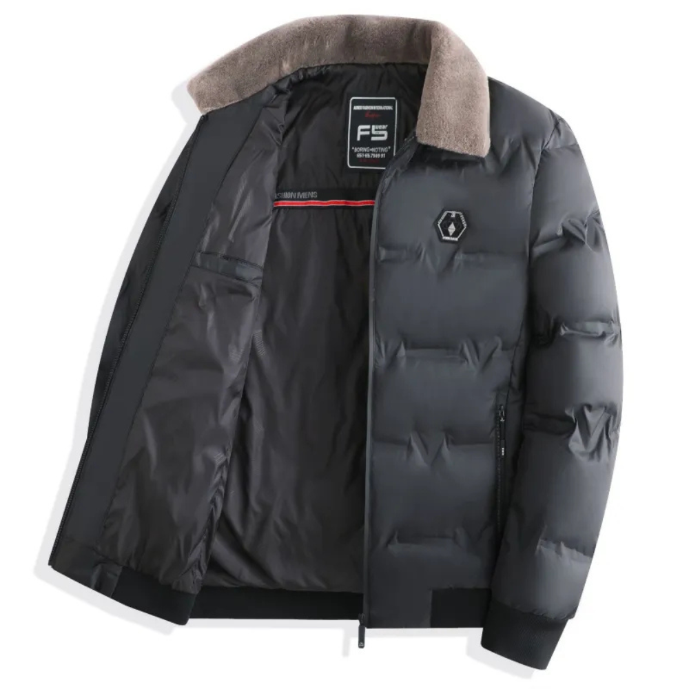 Chaqueta Acolchada Hombre con Cremallera Ajuste Regular