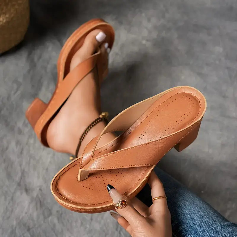 Sandalias Mujer Ortopédicas Tiras Abiertas Tacón Bajo