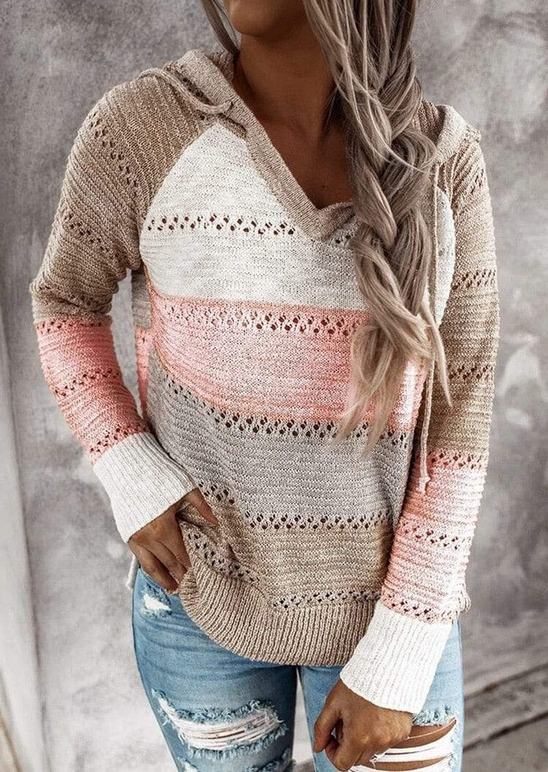 Jersey Mujer de Punto Cuello en Pico Ajuste Regular