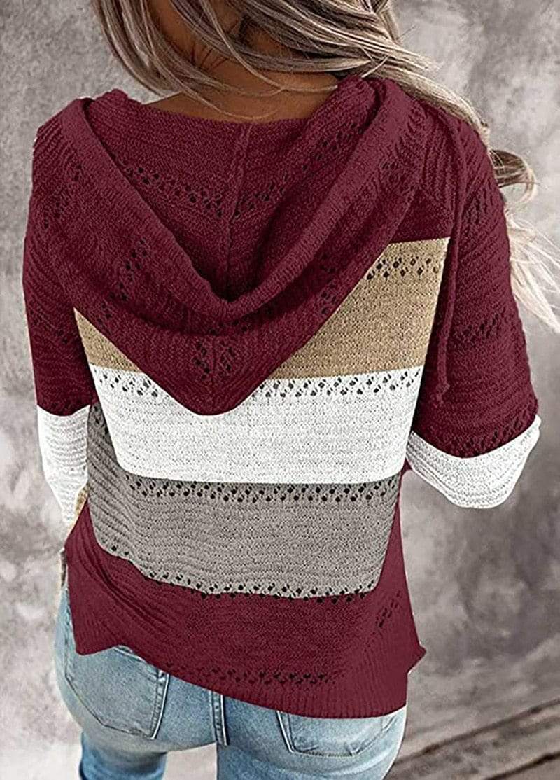 Jersey Mujer de Punto Cuello en Pico Ajuste Regular