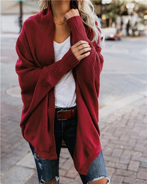 Chaqueta abierta mujer de punto manga larga