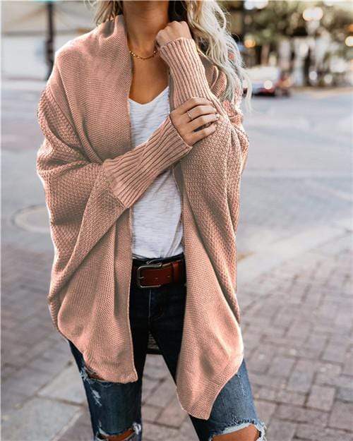 Chaqueta abierta mujer de punto manga larga