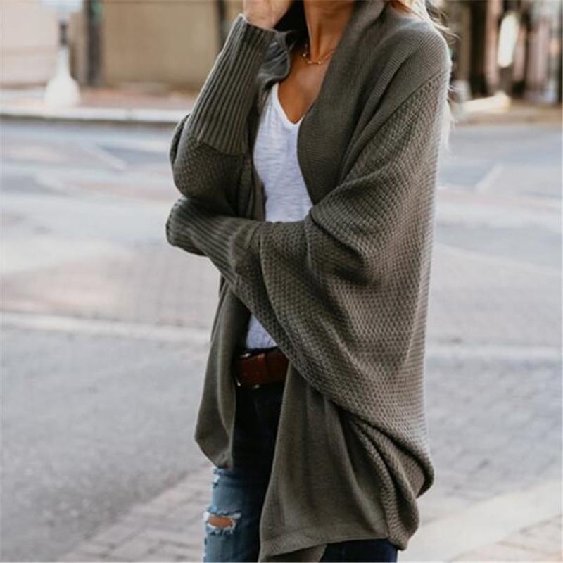 Chaqueta abierta mujer de punto manga larga