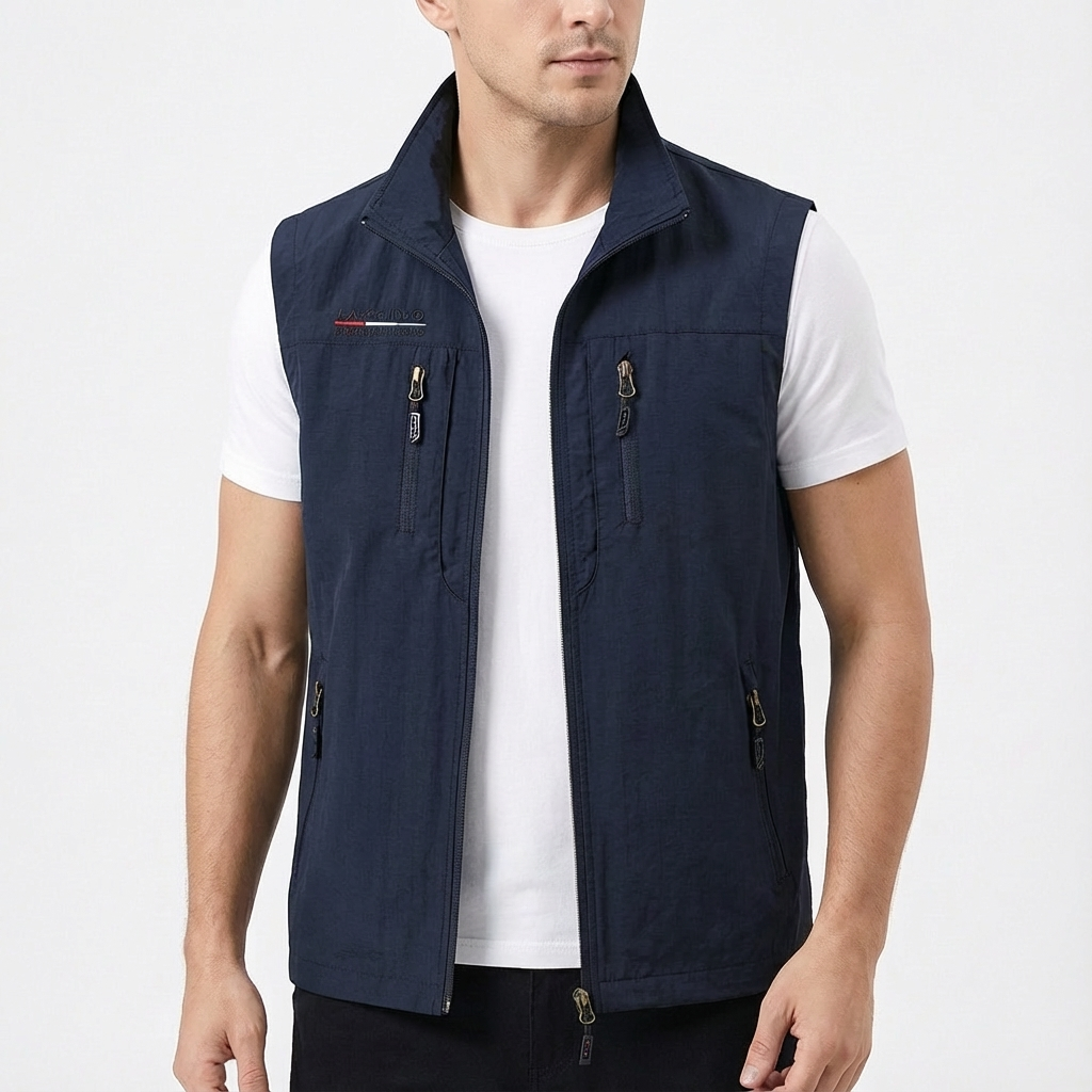 Chaleco Hombre Casual con Cremallera Ajuste Regular
