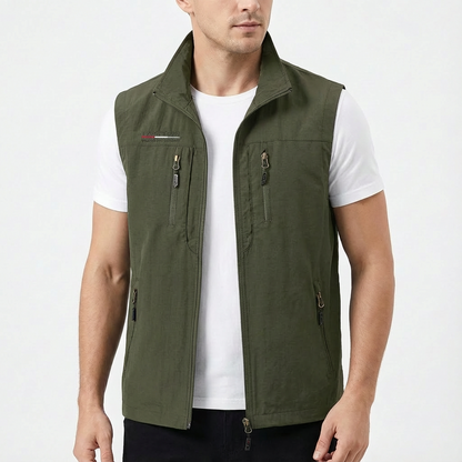 Chaleco Hombre Casual con Cremallera Ajuste Regular