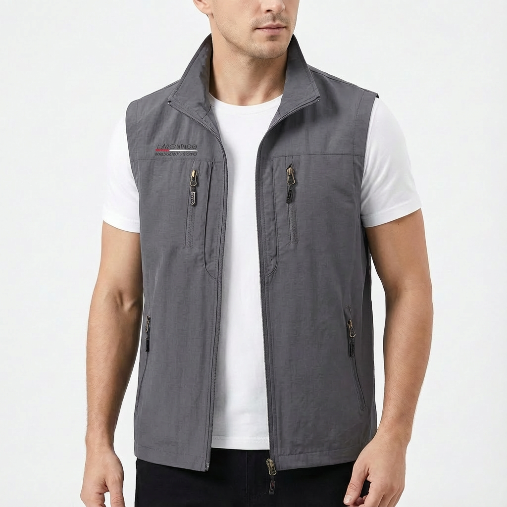 Chaleco Hombre Casual con Cremallera Ajuste Regular