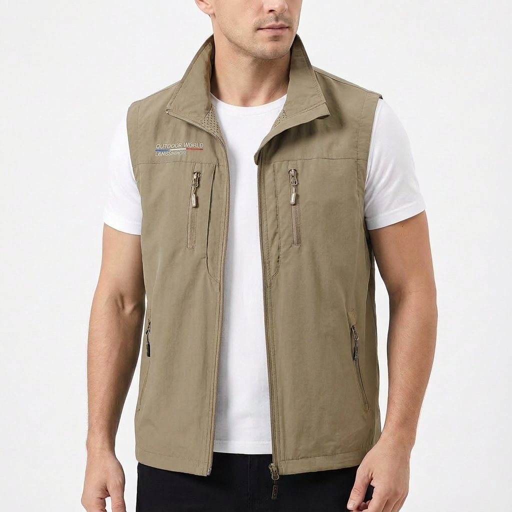 Chaleco Hombre Casual con Cremallera Ajuste Regular