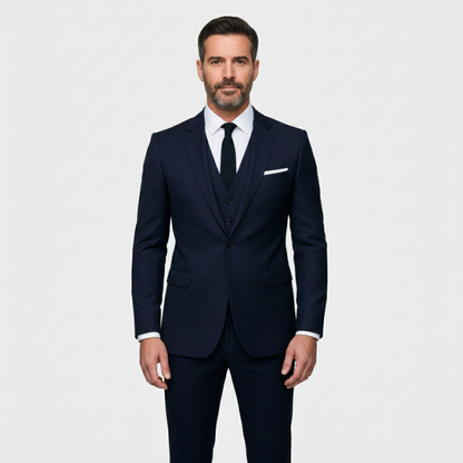 Traje Hombre Tres Piezas Solapa de Muesca Chaleco - Mavetta