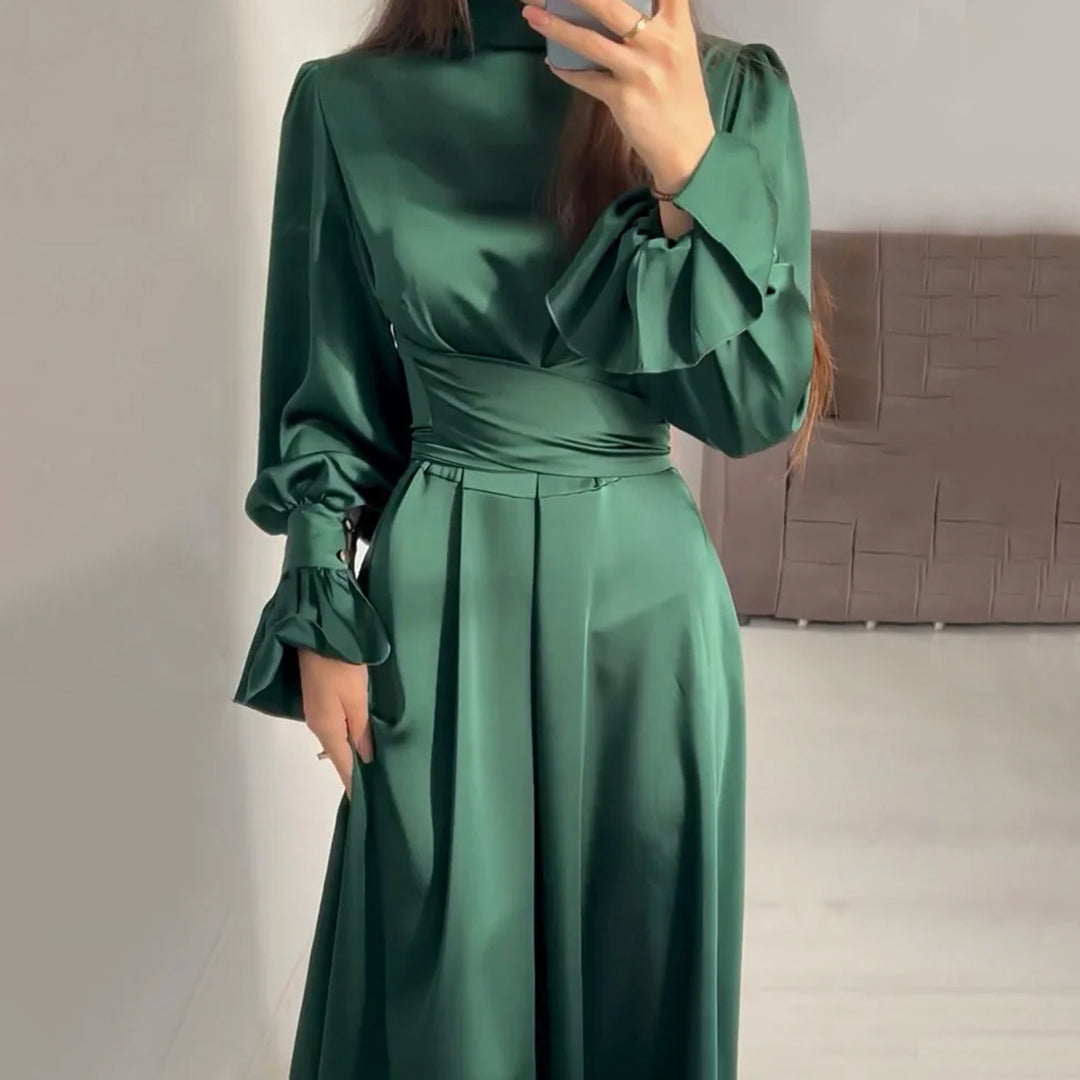 Vestido Mujer Elegante con Cinturón Ajustable