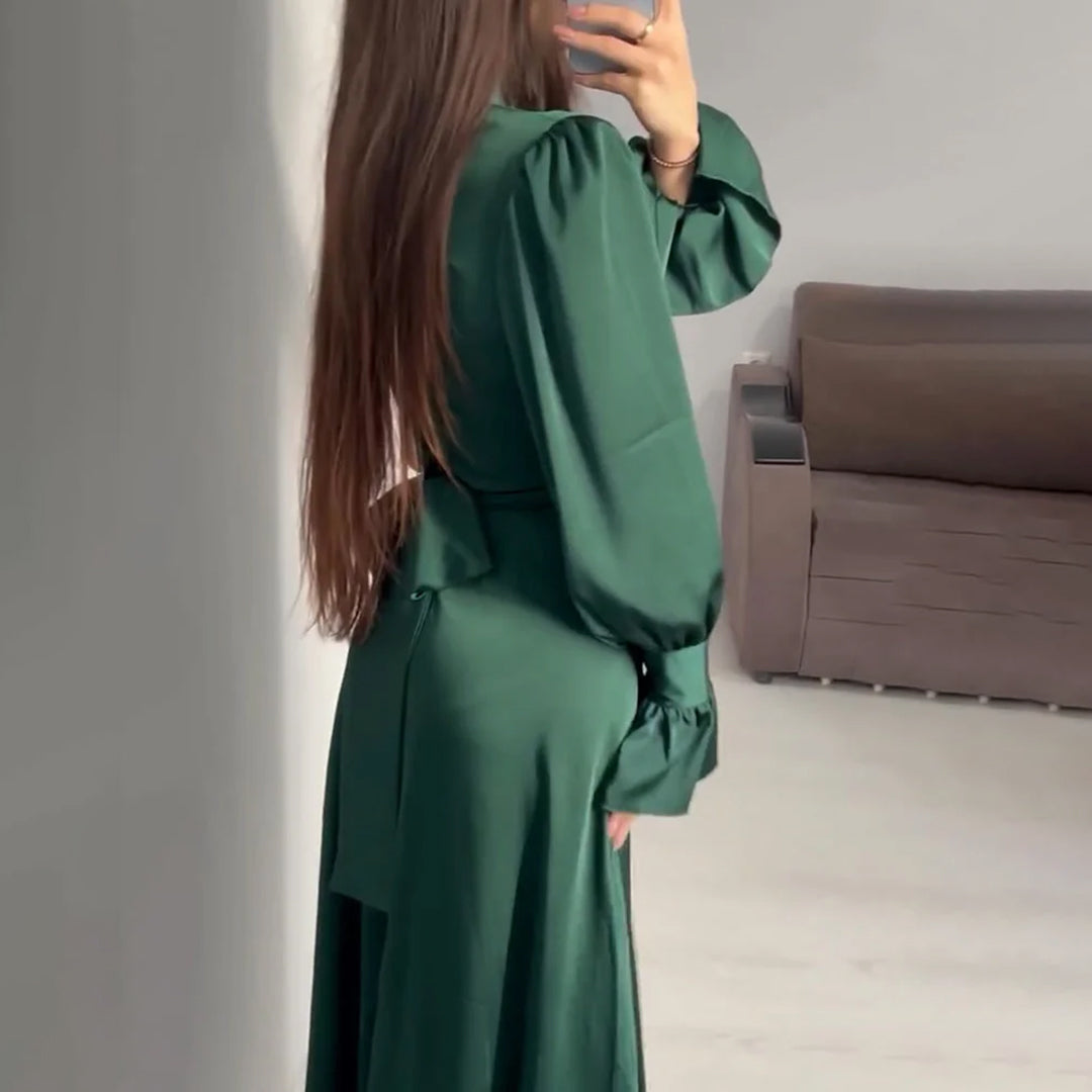 Vestido Mujer Elegante con Cinturón Ajustable