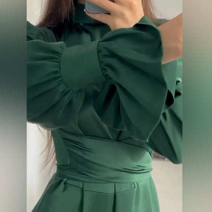 Vestido Mujer Elegante con Cinturón Ajustable