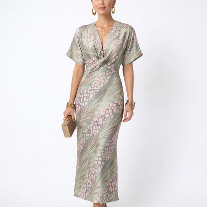 Vestido midi mujer Ajustado Cuello en V - Mavetta