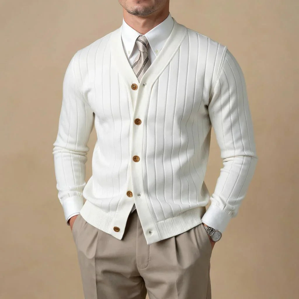 Cárdigan Hombre de Punto Suave Ajuste Clásico