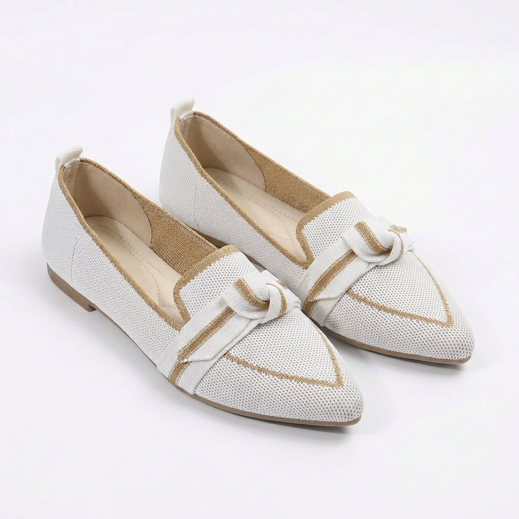 Mocasines Mujer de Punto Punta con Lazo
