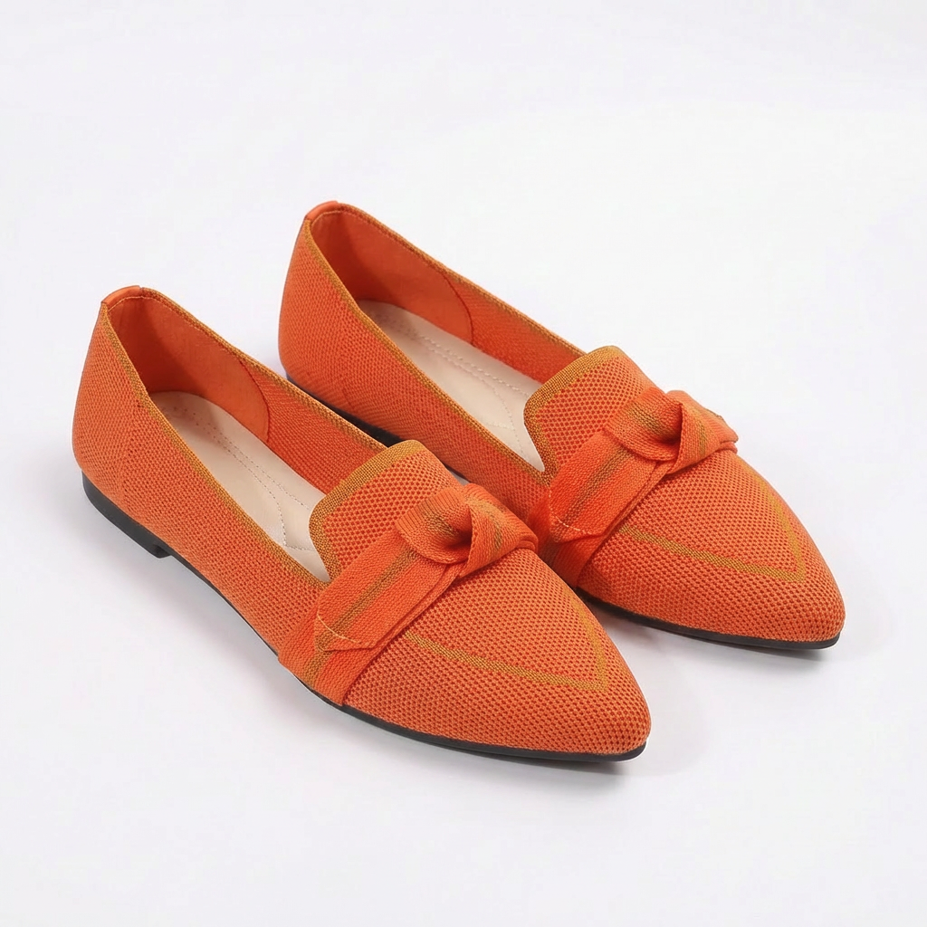 Mocasines Mujer de Punto Punta con Lazo