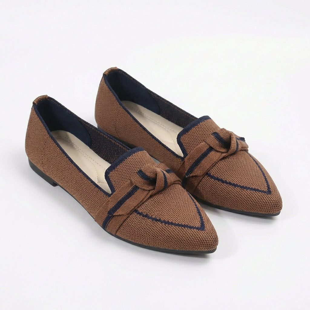 Mocasines Mujer de Punto Punta con Lazo