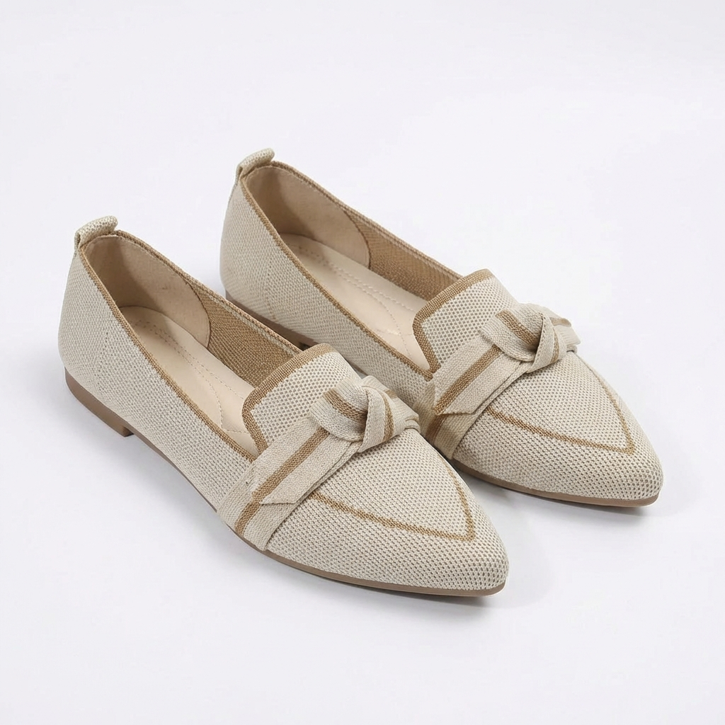 Mocasines Mujer de Punto Punta con Lazo