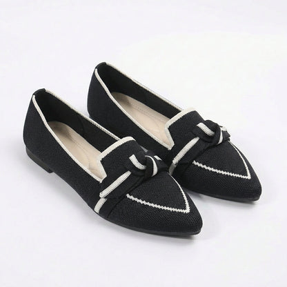 Mocasines Mujer de Punto Punta con Lazo