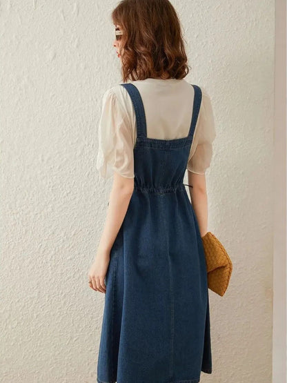 Vestido Mujer sin Mangas Tirantes Rectos Corte A