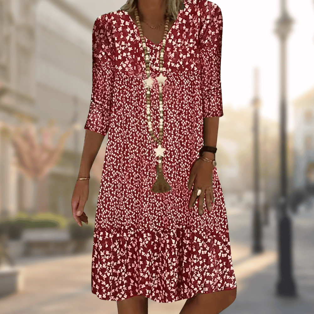 Vestido midi mujer con estampado floral ajustado