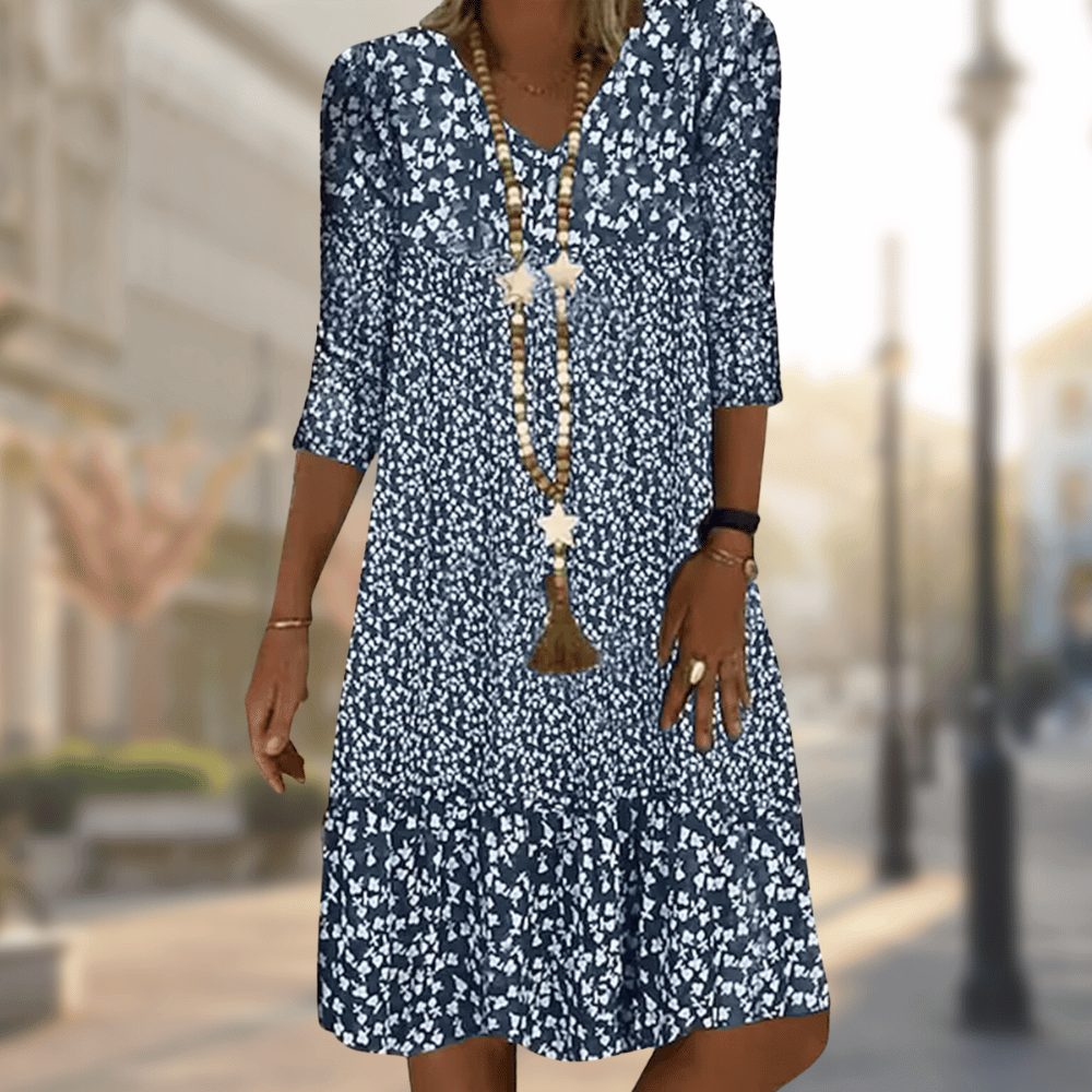 Vestido midi mujer con estampado floral ajustado - Mavetta