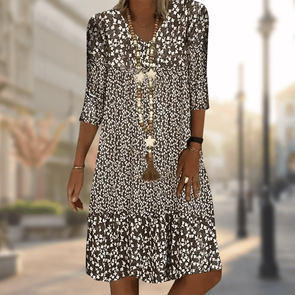 Vestido midi mujer con estampado floral ajustado