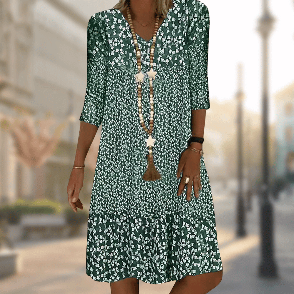 Vestido midi mujer con estampado floral ajustado