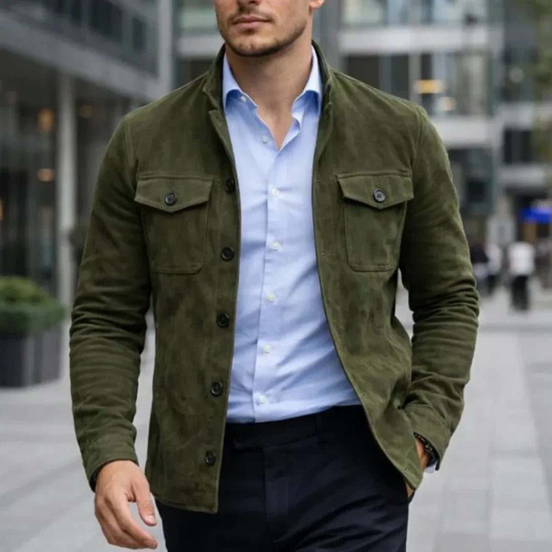Chaqueta Hombre Inspiración Militar Corte Ajustado