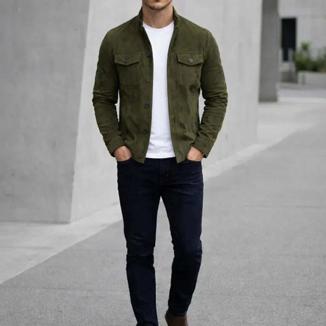 Chaqueta Hombre Inspiración Militar Corte Ajustado