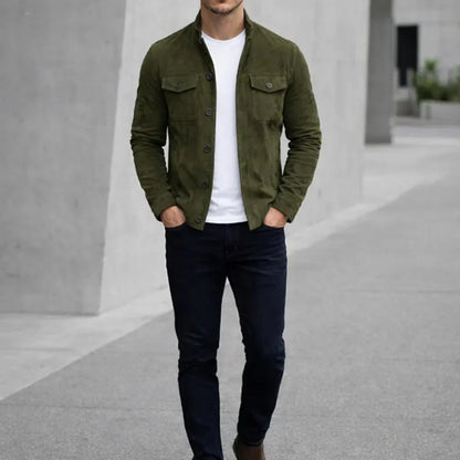 Chaqueta Hombre Inspiración Militar Corte Ajustado