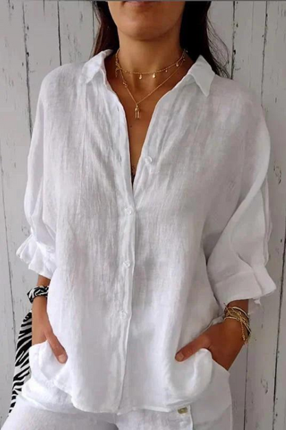 Blusa Mujer Abotonada de Algodón Estilo Clásico - Mavetta