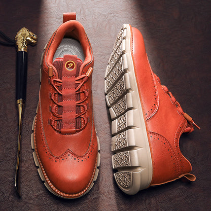 Zapatos Brogue Hombre de Cuero Sintético Diseño Wingtip Suela Goma