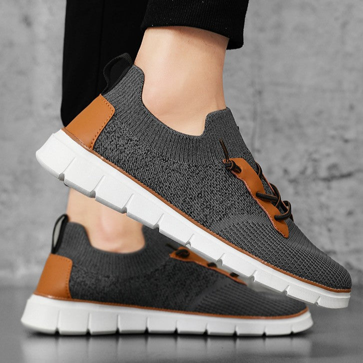 Zapatillas deportivas hombre malla transpirable suela goma cordones