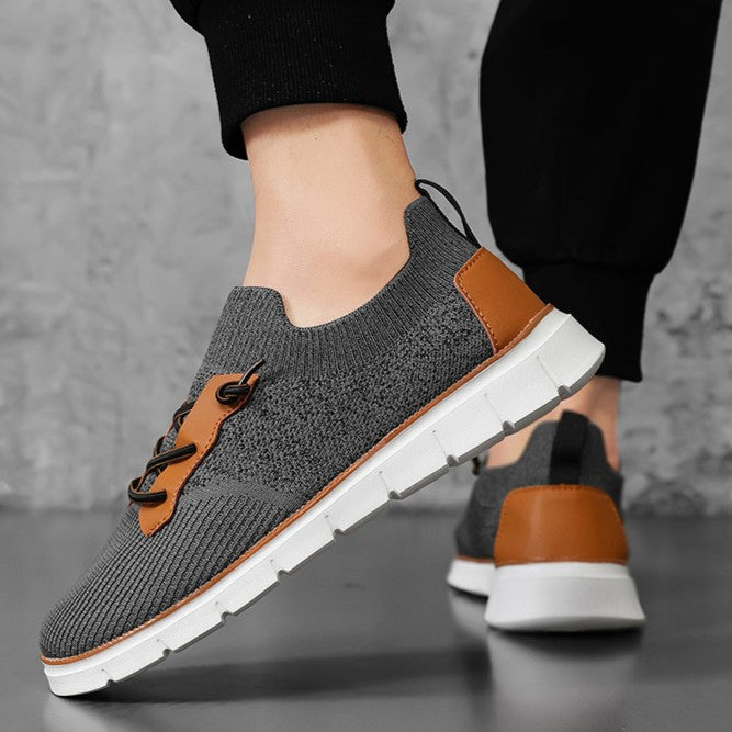Zapatillas deportivas hombre malla transpirable suela goma cordones