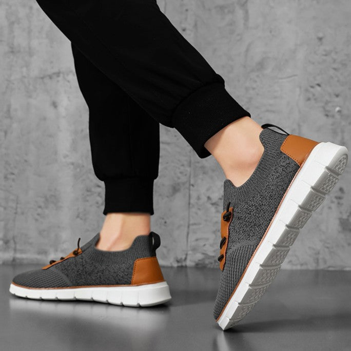 Zapatillas deportivas hombre malla transpirable suela goma cordones