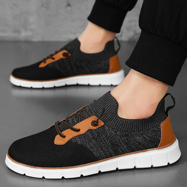 Zapatillas deportivas hombre malla transpirable suela goma cordones