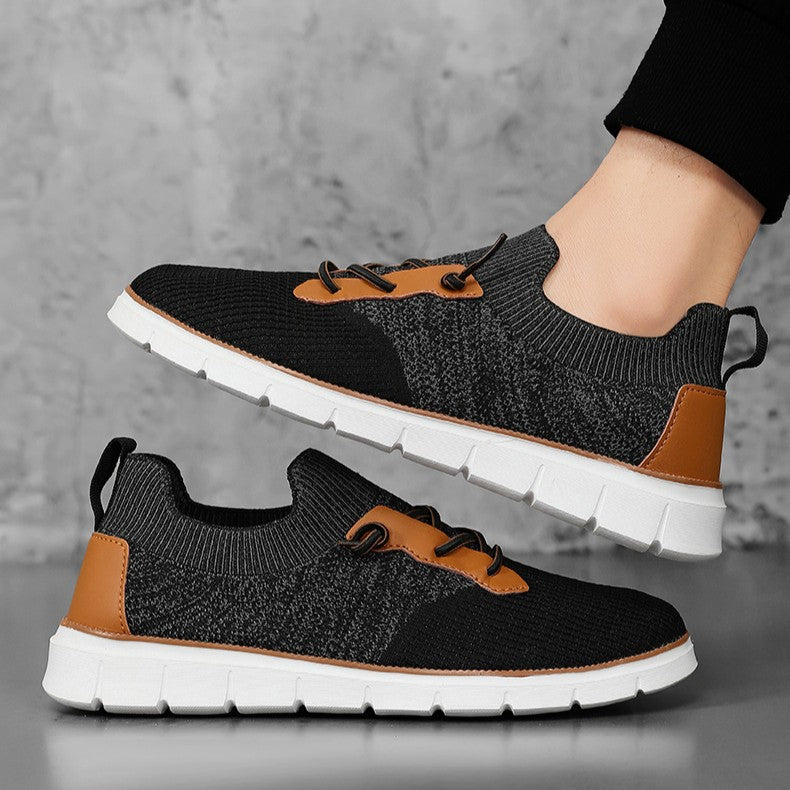 Zapatillas deportivas hombre malla transpirable suela goma cordones