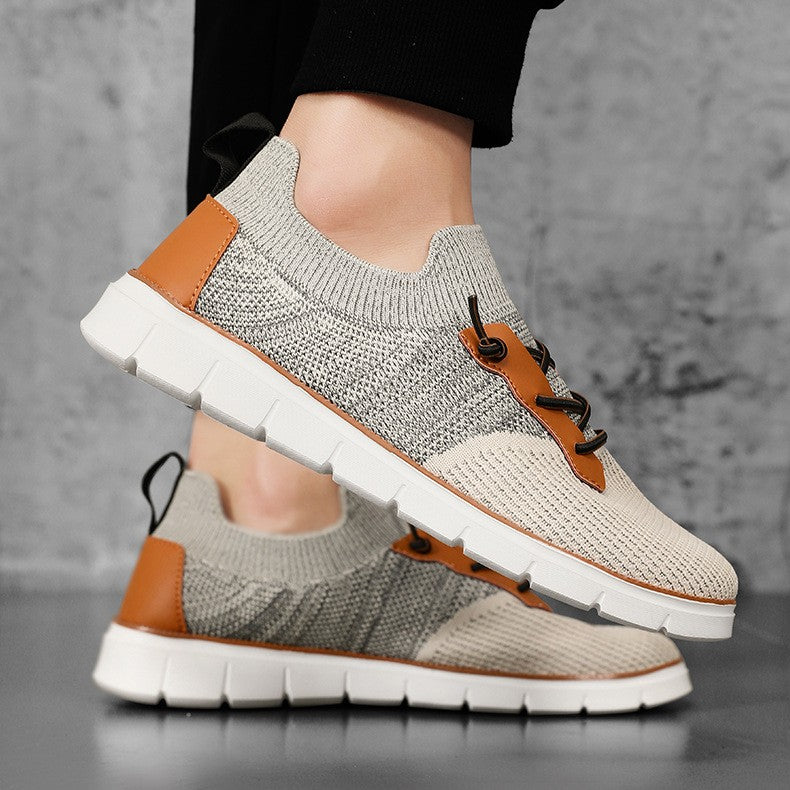 Zapatillas deportivas hombre malla transpirable suela goma cordones