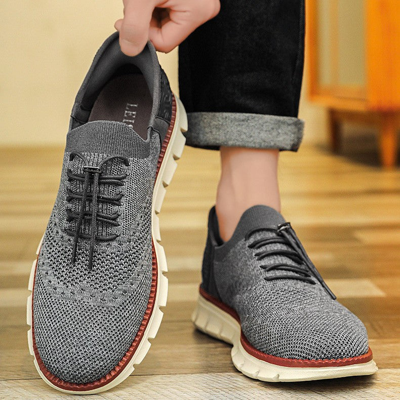 Zapatos Brogue Hombre de Malla Suela Goma Flexible Cordones