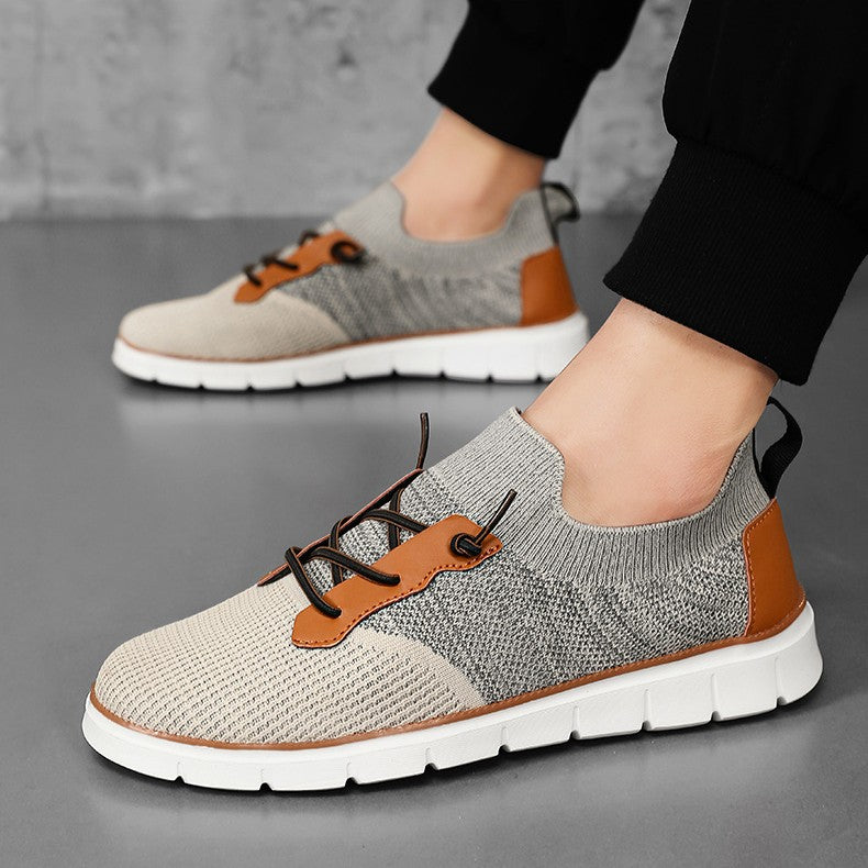 Zapatillas deportivas hombre malla transpirable suela goma cordones