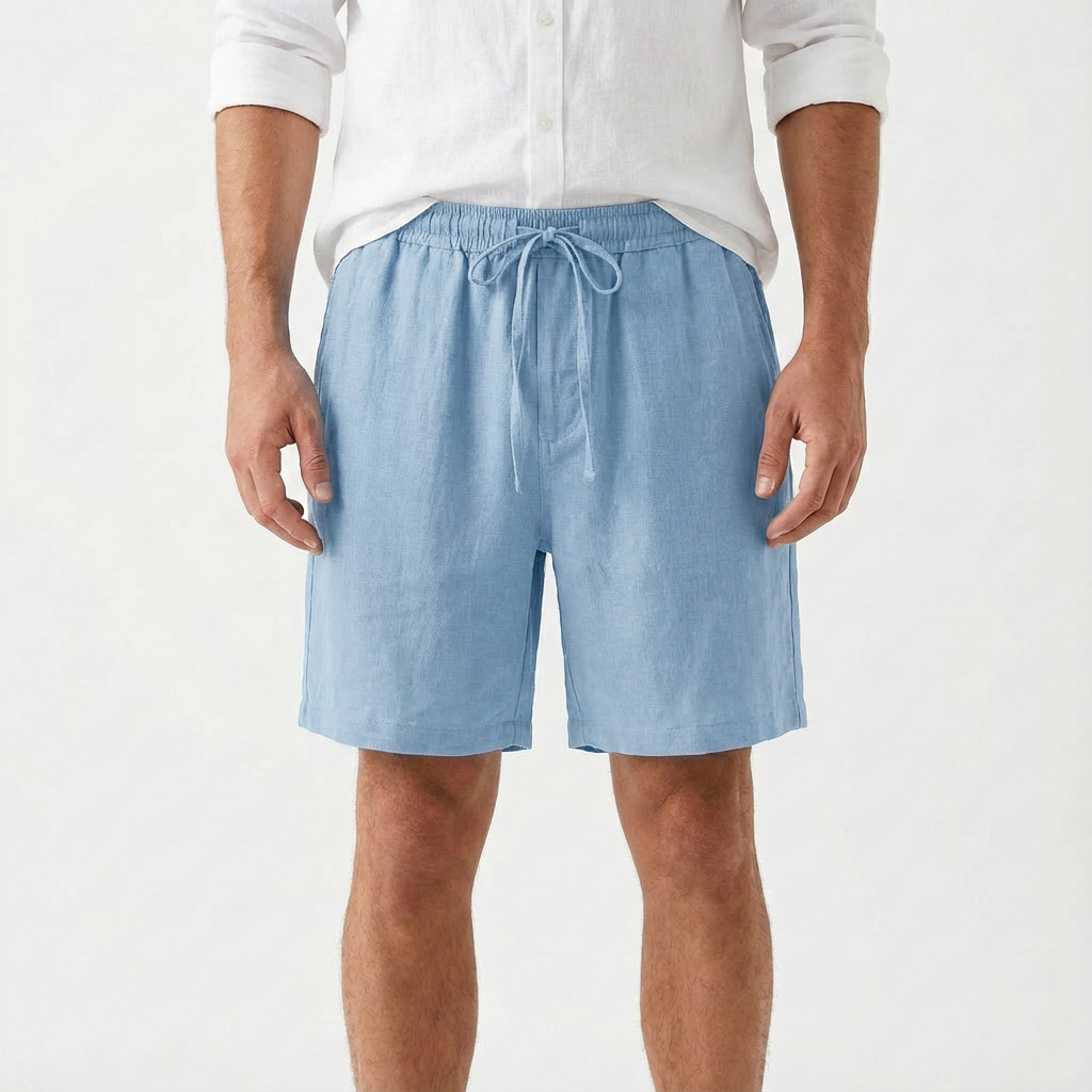 Bermudas Hombre Algodón Cintura Con Cordón Corte Relajado