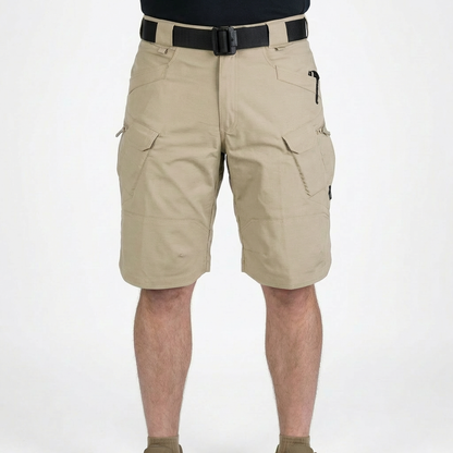 Bermudas Cargo Hombre Algodón Múltiples Bolsillos Cintura Elástica