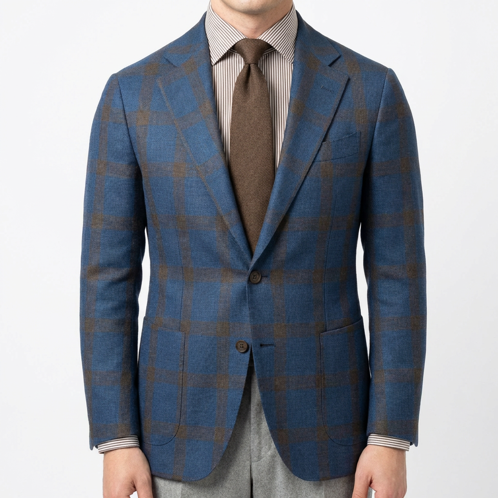 Blazer Hombre con Solapa Clásica y Bolsillo con Pañuelo Smart Casual