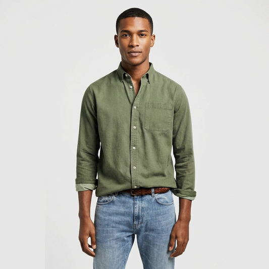 Camisa Hombre Algodón Poliéster Cuello Button-Down Manga Larga - Mavetta