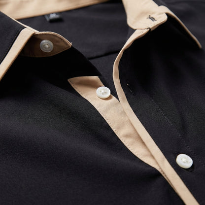 Camisa Hombre Algodón Cuello Clásico Detalles en Contraste